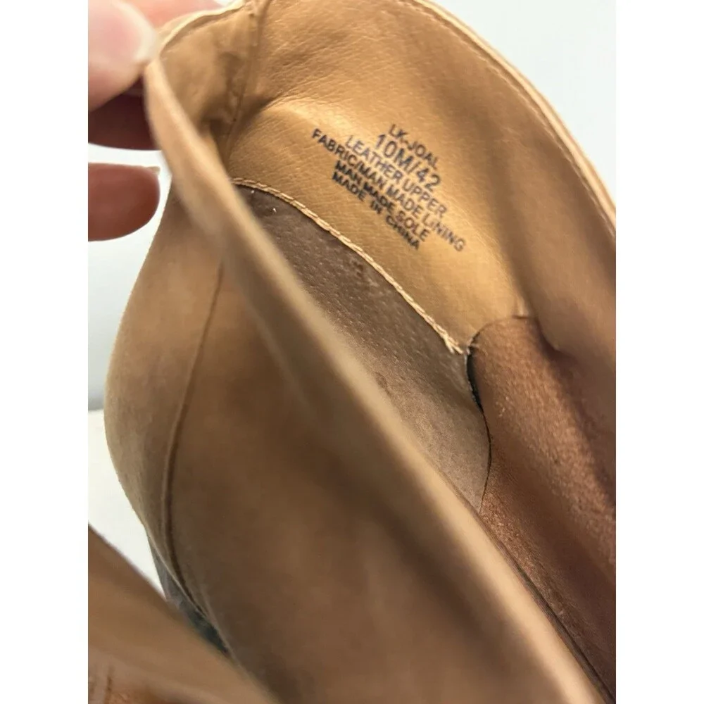 Lucky Brand Joal Suede Peep Toe Ankle Booties Tan Brown Size 10 M